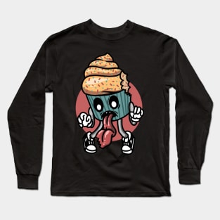 Cartoon Aesthetic Zombie Cupcake Long Sleeve T-Shirt